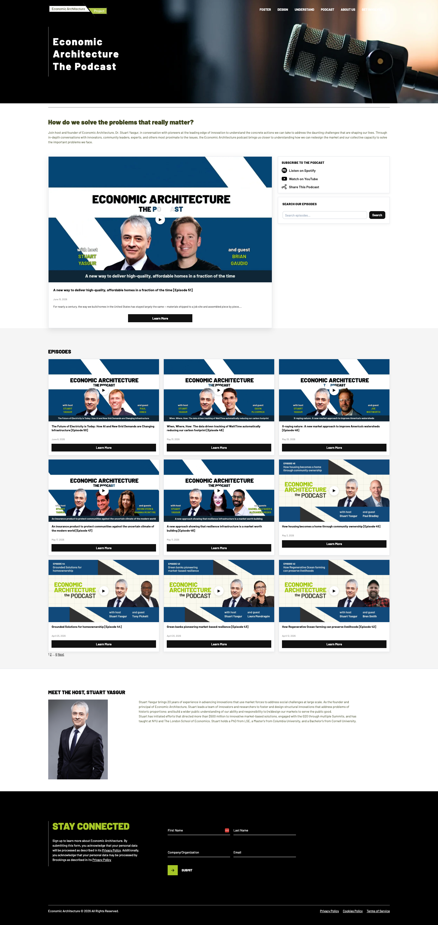Economic Architecture Project site, full page